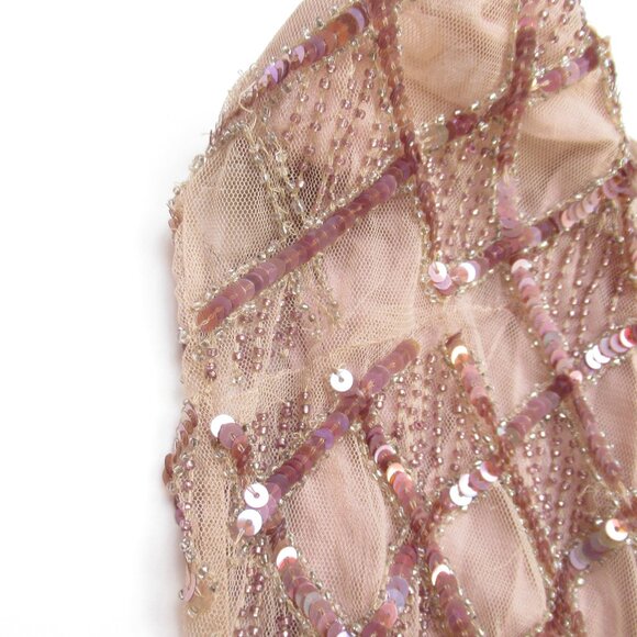 NWT Anthropologie Let Me Be Checked Shine Dress Mauve Beaded Sequined - Small - Picture 14 of 14